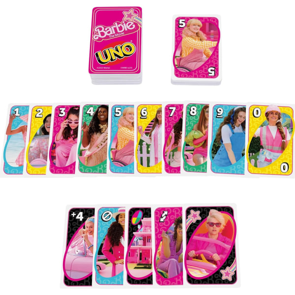 Mattel Games UNO Barbie The Movie Card Game Family Card Game Multicolor