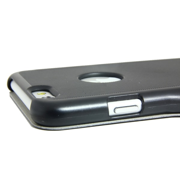 TOP 2 i 1 Flip Cover med Shell iPhone 6 / 6S Magnetisk lås + skæ Black