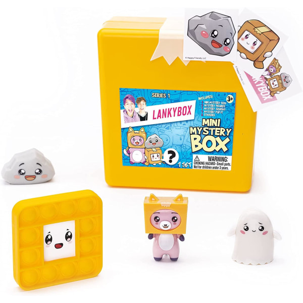 LankyBox Mini Mystery Box Med Figurer, Squishy, Pop-it, Klistrem Multicolor