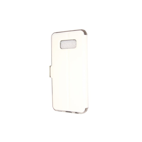 TOPPEN  Dual View Flip Cover Case Samsung Galaxy S8+ Nahkakotelo White