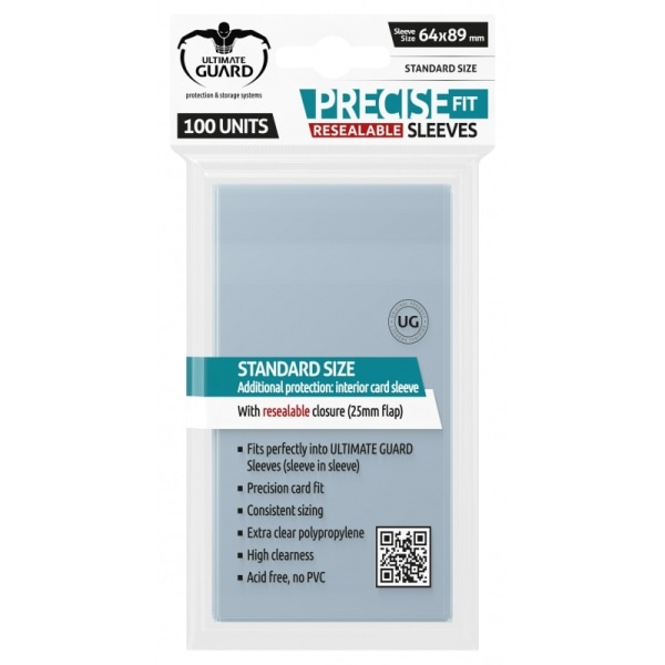 Ultimate Guard Precise-Fit Resealable Sleeves Size 89x64 mm Transparent
