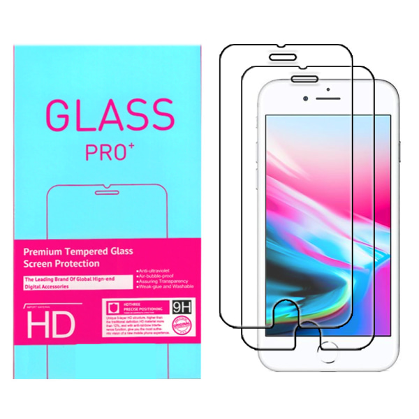 2-paket hærdet glas iPhone 8 skærmbeskytter detail 2i1 Transparent