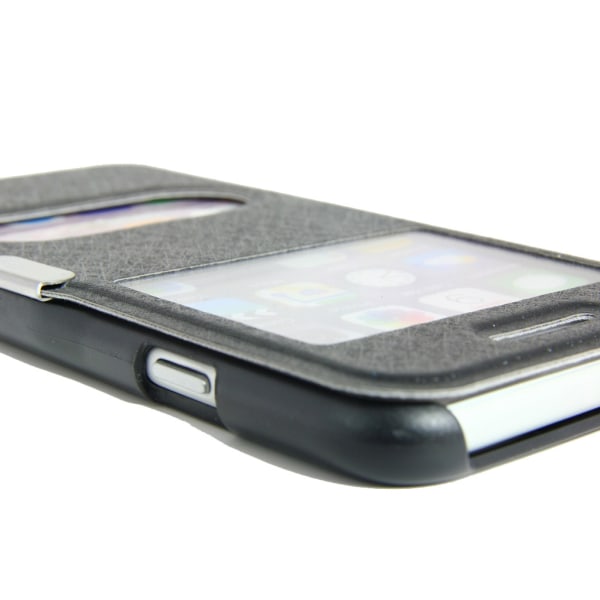 TOP 2 i 1 Flip Cover med Shell iPhone 6 / 6S Magnetisk lås + skæ Black