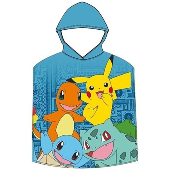 Pokemon Pikachu Squirtle Charmander Bulbasaur Towel Poncho 100x5 Multicolor