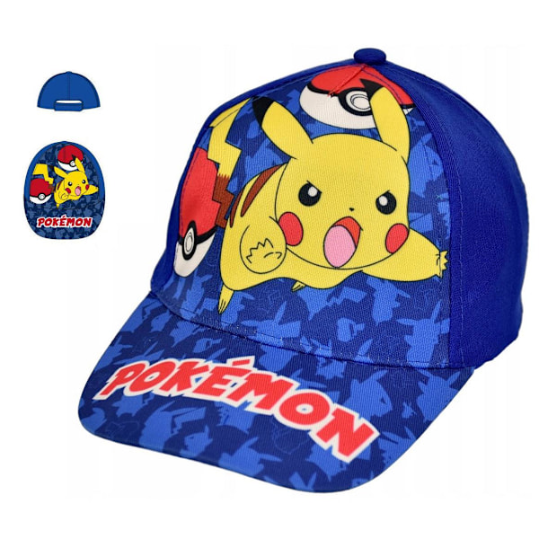 Pokemon Cap med Pokeball and Pikachu motiv Blå 54cm Blue