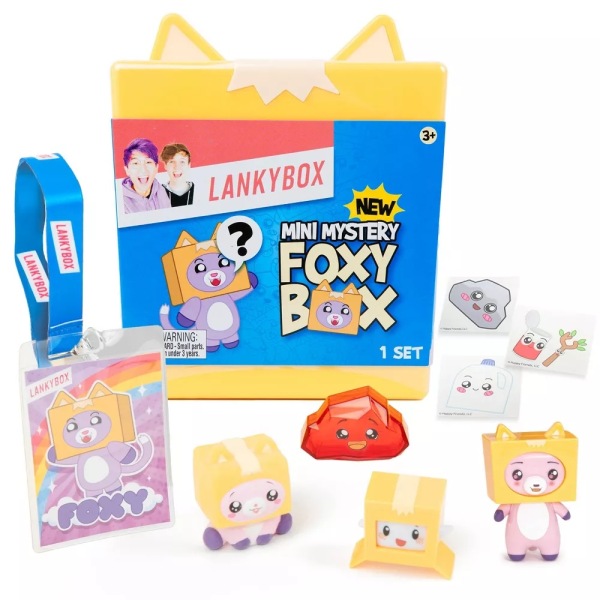 LankyBox Mini Foxy Mystery Box Med Figurer, Squishies, Stickers multifärg