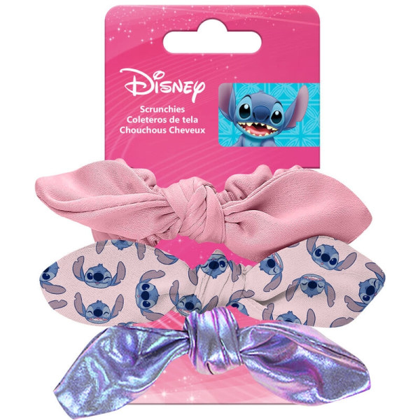 3-Pack Disney Stitch Elastisk hårbånd med sløjfe Scrunchies Multicolor