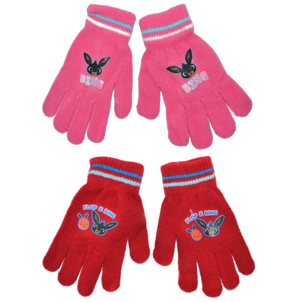 2-Pairs Bing Gloves Lapaset Lasten One Size Pinkki ja punainen Multicolor one size