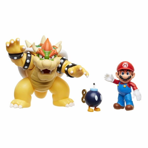 Super Mario 3-Pack Bowser's Lava Battle Set Playset Figure Multicolor