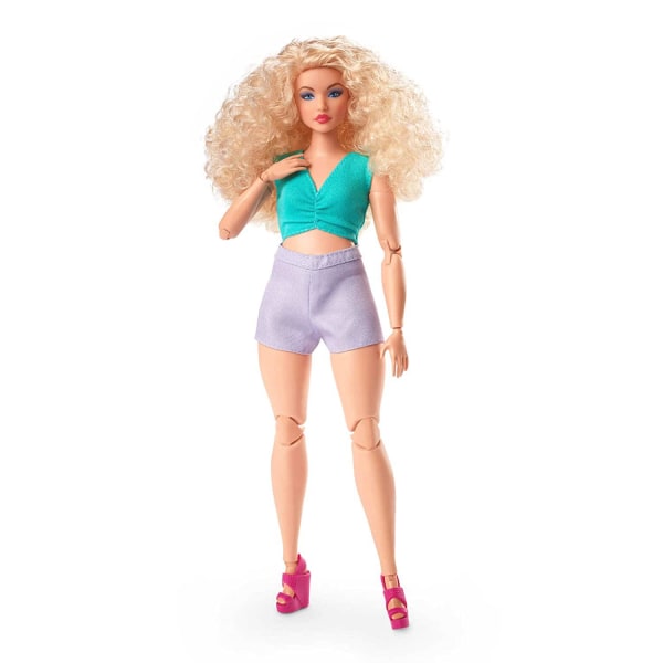 Barbie Signature Looks Posable Doll Curvy Curly Blonde Hair #16 Dukke Multicolor