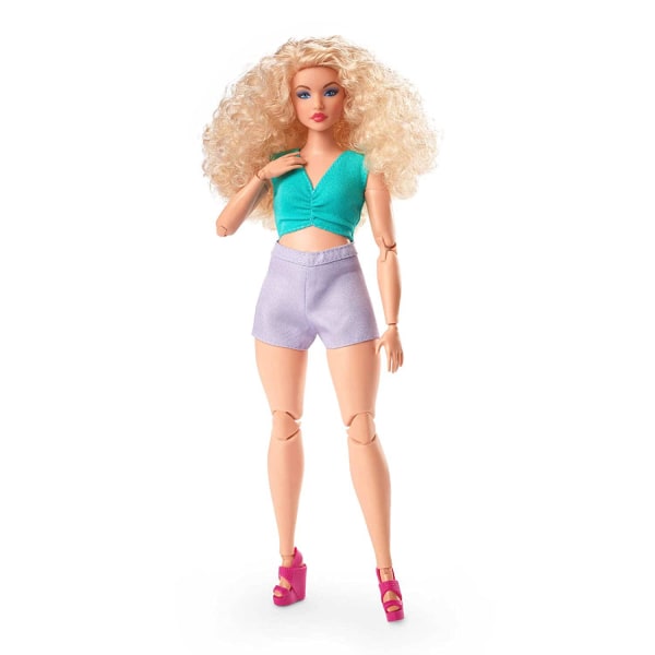 Barbie Signature Looks Posable Doll Curvy Curly Blonde Hair #16 multifärg