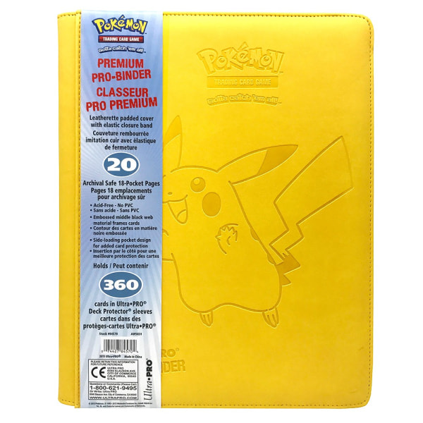 Ultra Pro Premium 9-Pockets Pikachu Binder  360 Cards Yellow