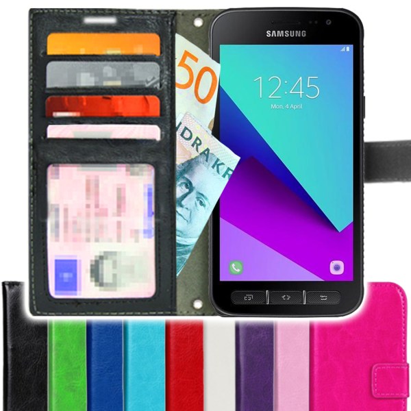 TOPPEN Samsung Galaxy Xcover 4 Wallet Case ID , Nahkakotelo Lomp Beige