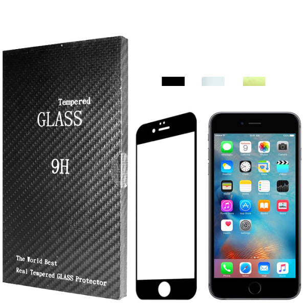 Buet fullskjerm iPhone 6/6S Skjermbeskytter i herdet glass R Grey