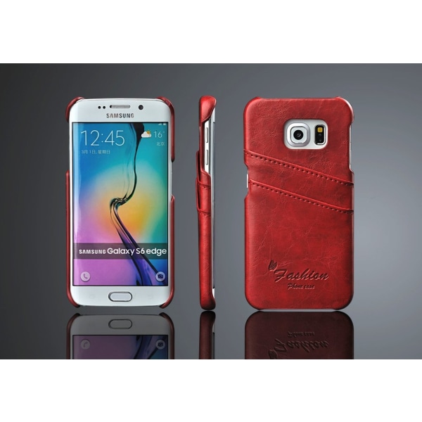 Plånboksfodral Till Samsung Galaxy S6 Edge Med 2st Korthållare Black