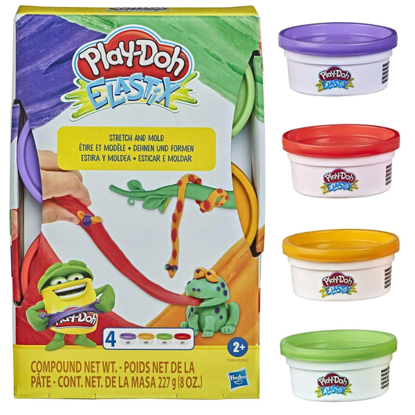 Play-Doh Elastix Compound 4-Pack of Bright Colors Leklera Lekset Multicolor