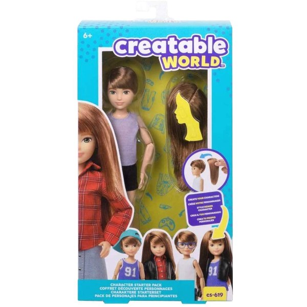 Creatable World Character Starter Pack Doll Copper-Haired Dukke Multicolor