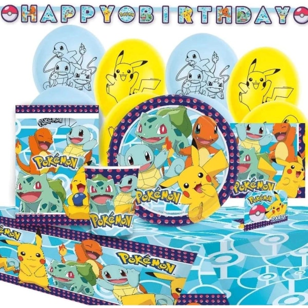 56-pakke Pokemon  Festpakke Party 8 personer Multicolor
