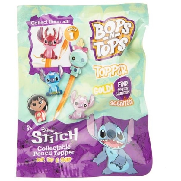 3-Pack Lilo & Stitch Pencil Topper Collectible Figures Blind Bag Multicolor