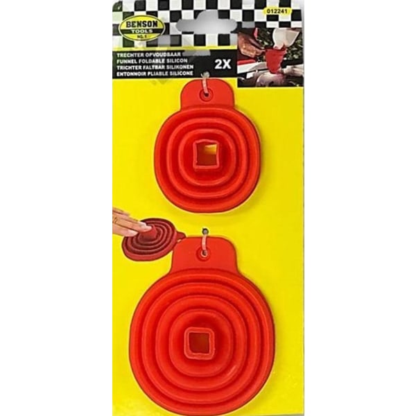 2-pack Taitettava Suppilo Silikoni Survival Prepping Outdoor Cam Red