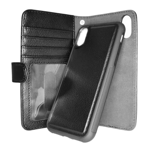TOPPEN Wallet Magnetic Cover iPhone X/Xs Nahkakotelo Lompakkokot Black