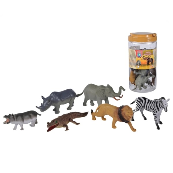 6-Pack Simba Toys Nature World Safari Animals Leksaksdjur Lekset multifärg