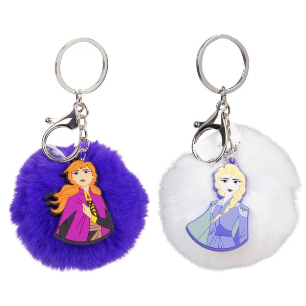 2-Pack Disney Frozen Anna & Elsa Pom Pom Keychain Avaimenperä 7c Multicolor one size