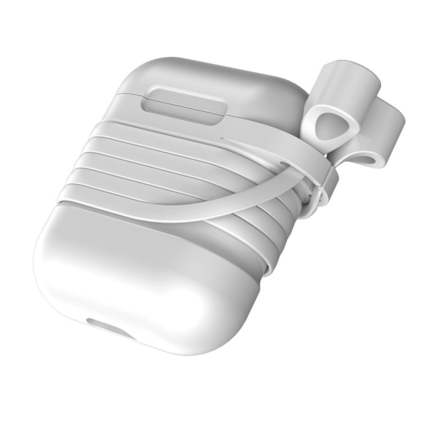 Airpod silikonetui + magnetiske hodetelefoner stropper lys grå Light grey