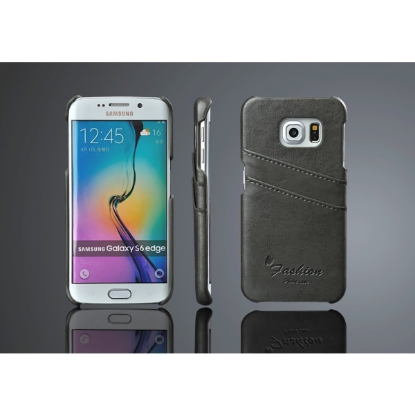 Plånboksfodral Till Samsung Galaxy S6 Edge Med 2st Korthållare Black