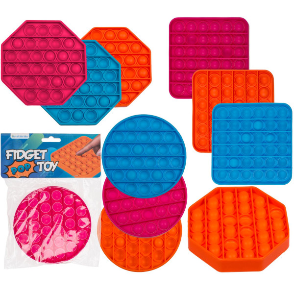 Fidget Pop It Toy Stress Assorterte farger og former 1 stk Multicolor