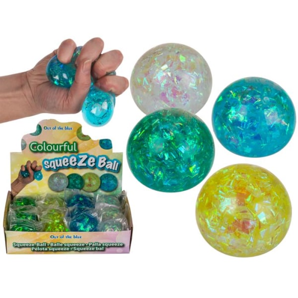 4-Pack Stress Squeeze Colorful Bling Ball Fidget Toy 6cm Multicolor