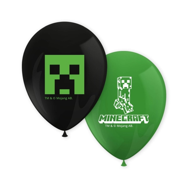 8 pakkauksen Minecraft Latex Balloon 28cm Multicolor one size