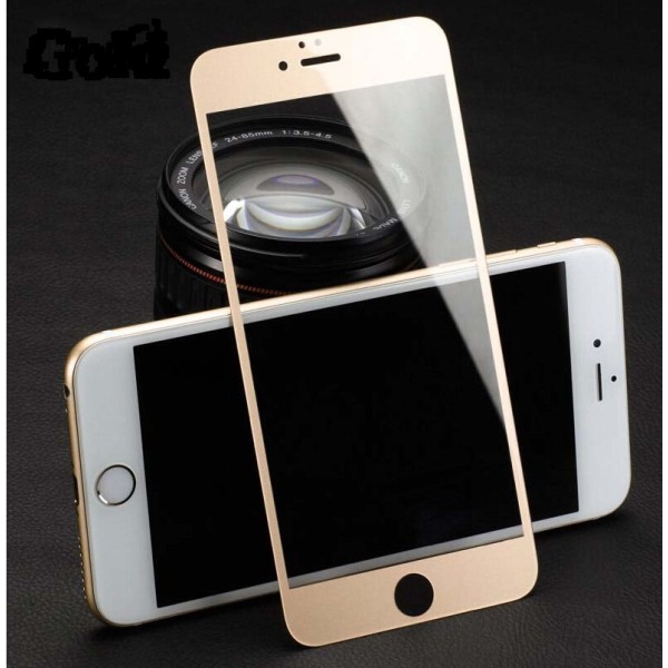 Fuldhærdet hærdet glas iPhone 6 / 6S Skærmbeskyttelses Detail Gold