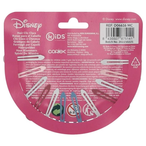 Disney Stitch 12-pakning Hårklemmer Hårklemmer Clic Clacs Multicolor