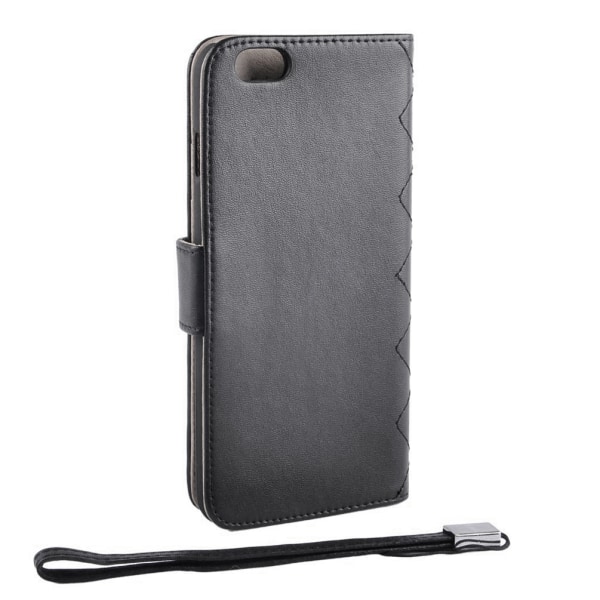 Quilted Luxury Wallet Case iPhone 6 PLUS/6s PLUS, svart Black
