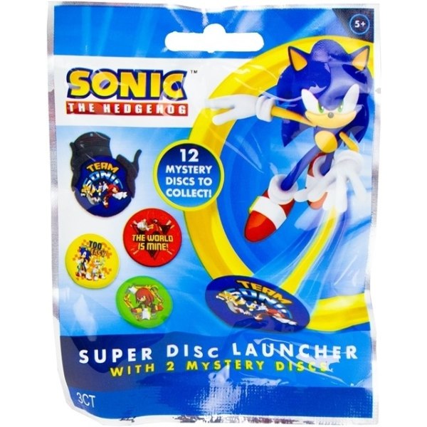 1-Pack Sonic The Hedgehog Super Disc Launcher Mini Frisbee multifärg