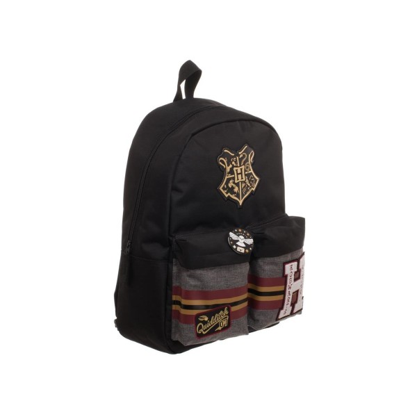 Harry Potter Patches Backpack with Pin Badge School Bag Reppu La Grey one size