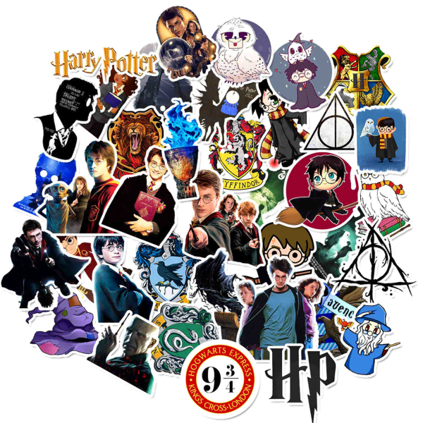 50st Harry Potter Gadget Stickers Klistermärken Återanvändbara V multifärg