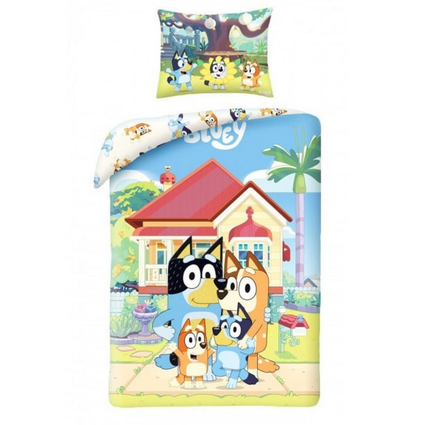 Bluey Family House Bluey And Bingo Sengetøy Sengesett 140x200+70 Multicolor