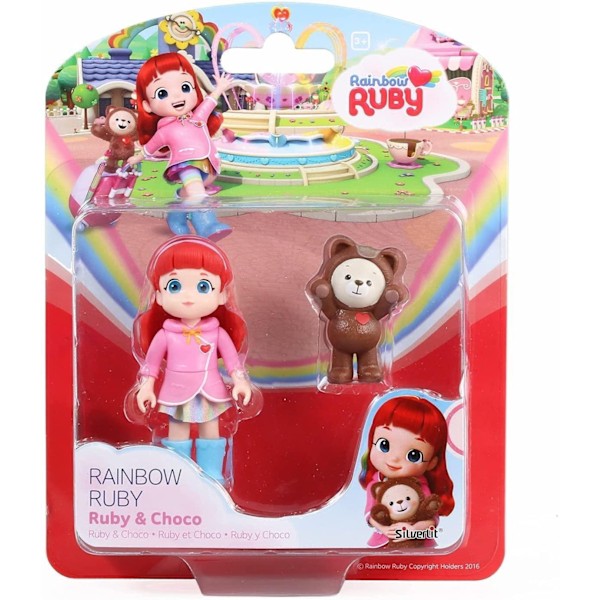 2-Pack Rainbow Ruby & Friends Ruby & Choco Fashion Dolls Figures Multicolor