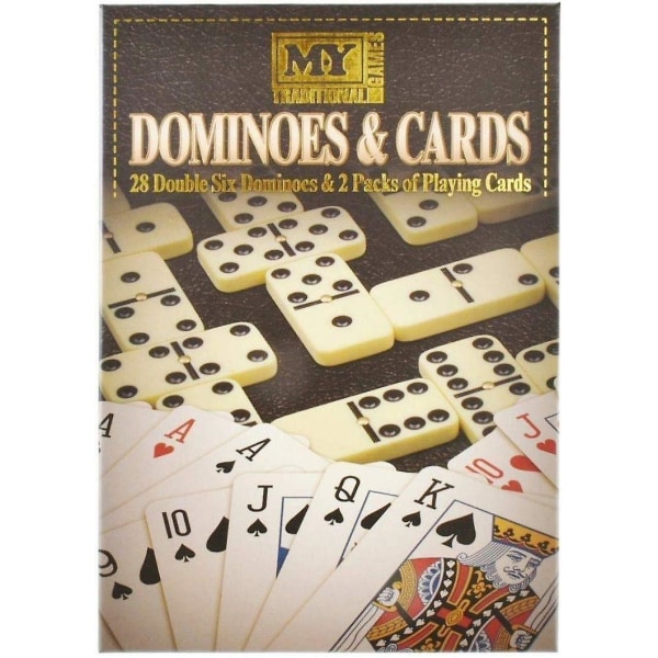 3-pakkaus MY Games -pelikortteja ja 28 Double Six Dominoa Multicolor