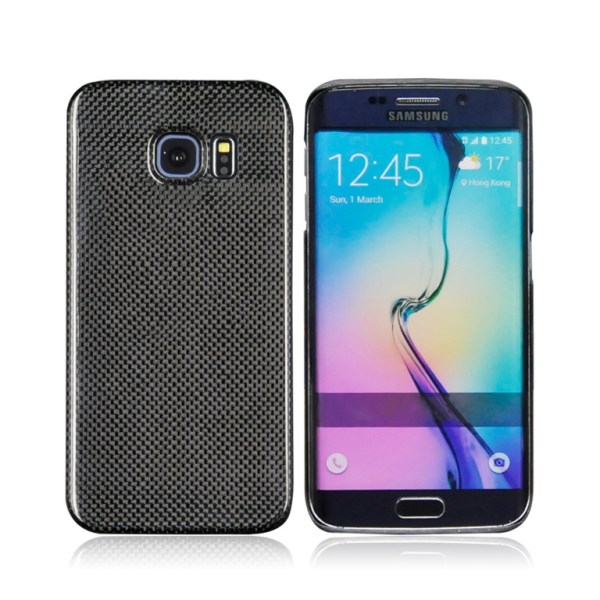 100% ekte ekte karbonfiberveske Galaxy S6 EDGE Ultra Slim bakdek Titanium grey