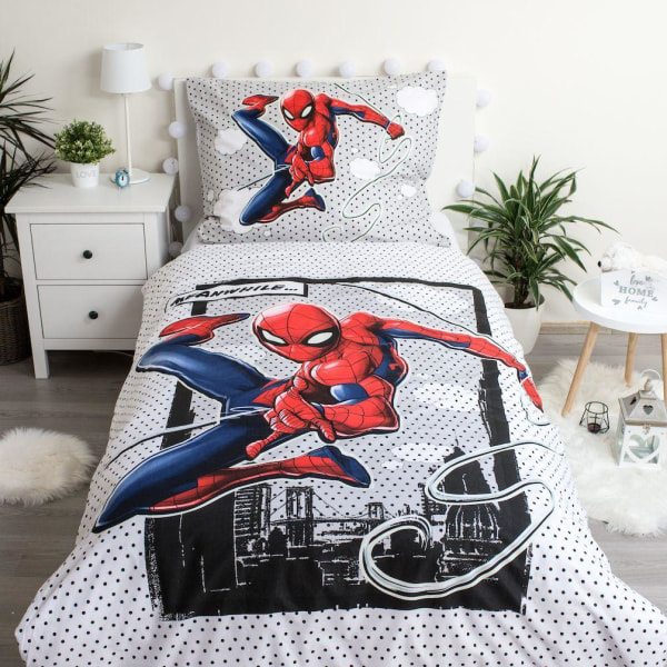 Marvel Spider-Man Lyser I Mørket Sengetøy Dynetrekk 140x200cm+70 Multicolor