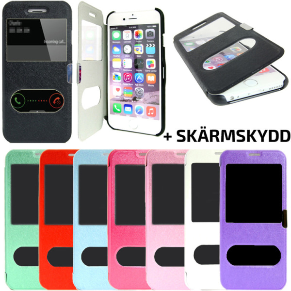 TOPPEN 2i1 Flip Cover skal iPhone 6 Plus/6S Plus Magnetlås + Skydd Mörkrosa