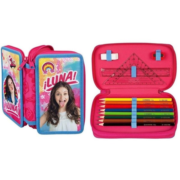 Disney Soy Luna 29-pieces Double School Set Pencil Case Multicolor