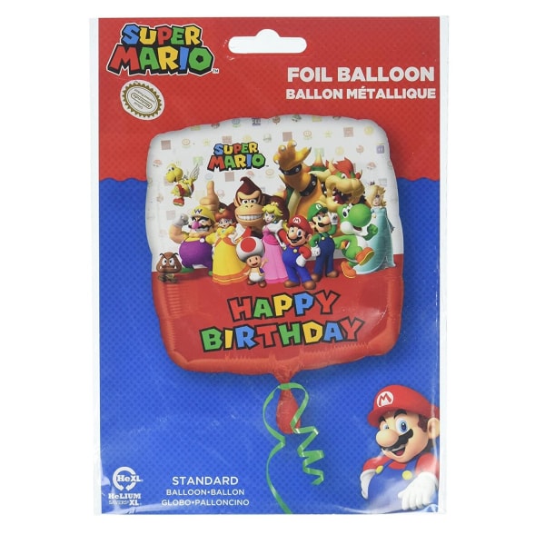 Super Mario Happy Birthday Standard Folieballong 43cm multifärg one size