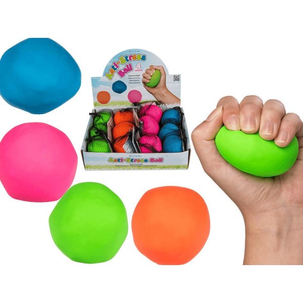 2-pack klem og strekkbare stressballer Neon Colors Fidget Multicolor