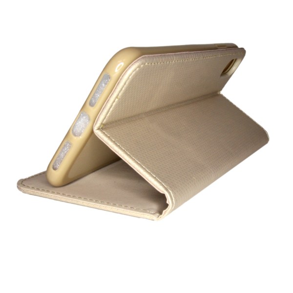 Texture Book Slim iPhone XS Max Nahkakotelo Lompakkokotelo Gold Gold