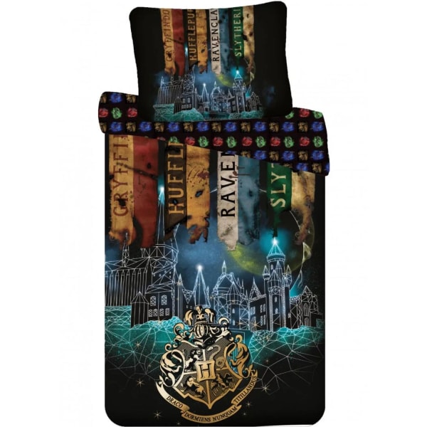 Harry Potter Hogwarts Houses Påslakanset Bäddset 140x200+70x90cm multifärg