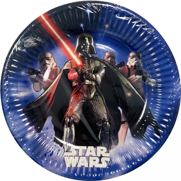 8-Pack Star Wars Darth Vader Lightsaber Papptallerkener 19,5cm Multicolor